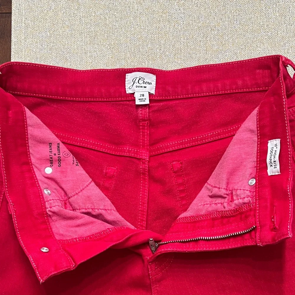 ❤️ J. Crew Women's High Rise Red Jeans